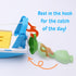 Toyland 40cm (16") 4 3 Colourful Fishing Boat with Moveable Doors, Fishing Hook & Plastic Fish - Kids Floating Water
