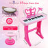 37 3 4 5 6 7 8 Love&Mini Kids Keyboard Toys for Girls - Keys Pianos Toy with Stool and Microphone Pink Electronic