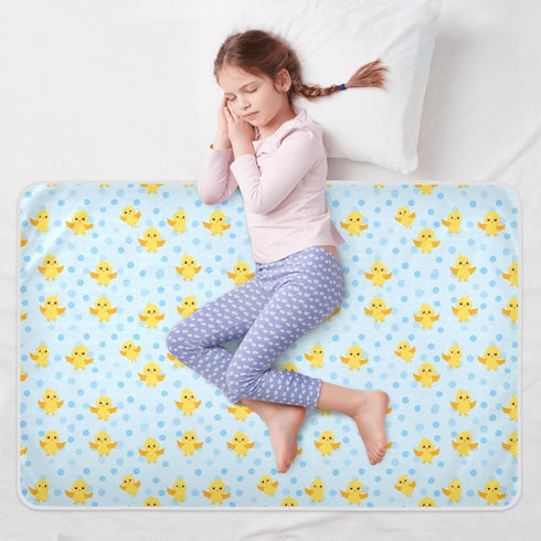 siphylline 52" 34" Light Blue Polka Dots Cartoon Yellow Chicks Extra Large Resuable Training Pee Pads for Kids Highly