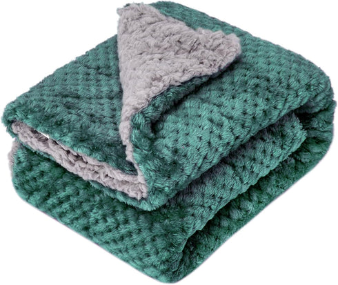 Fuzzy Sherpa Reversible Blanket for Baby, Soft Warm Cozy Coral Fleece Toddler,