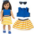 American 18 Inch Doll Clothes and Accessories, 5 Sets Doll Clothes Dress Outfits + 2 Random Style Shoes