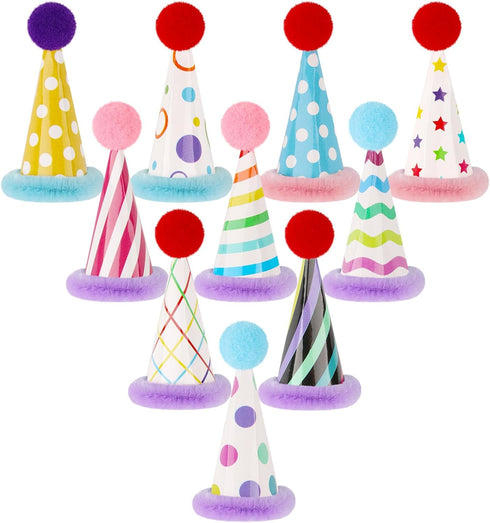 Mini Party Hats for Stuffed Animals Figures Cute Cake Cone Birthday Party