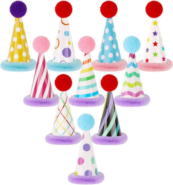 Mini Party Hats for Stuffed Animals Figures Cute Cake Cone Birthday Party