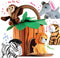 Play22 6-Piece Plush Talking Jungle Animals Set with Carrier for Kids, Babies