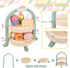 Set Set 2 3 4 5 6 Wooden Tea Party for Little Girls, Toddler Tea with Cupcake Stand & Food Dessert, Pretend Play Food