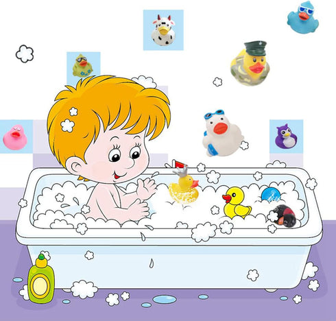 50 Pack 2.3 Inch (50 XY-WQ Rubber Duck for Jeeps Bath Toy Assortment - Bulk Floater Duck for Kids - Baby Showers