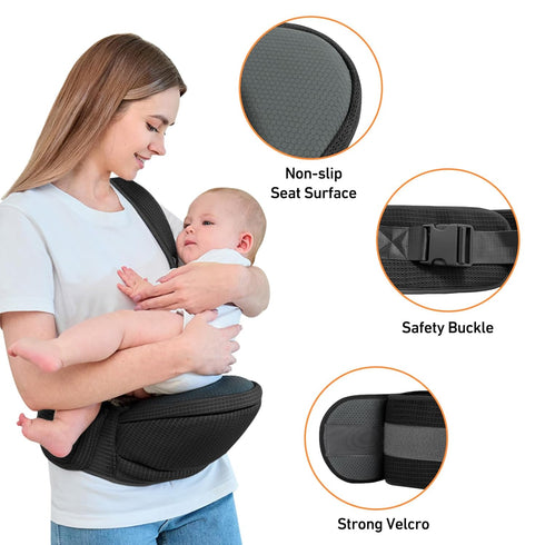 Backpack 2-in-1 IULONEE Baby Carrier with Hip Seat Detachable Hands-Free Infant Carrier Baby Sling Wrap Comfortable
