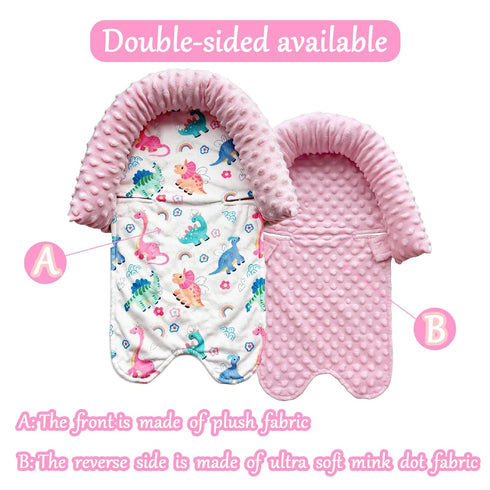Baby Head Support and Strap Covers for Car Seat,Minky Infant Carseat Headrest for Newborn, Infant Car Seat Insert Pad