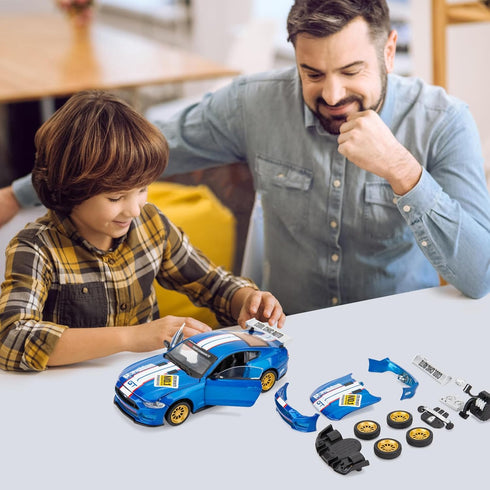 1/42 Ford Mustangs Car Model, Take Apart Assembled Car, DIY Educational Building Toys for Children