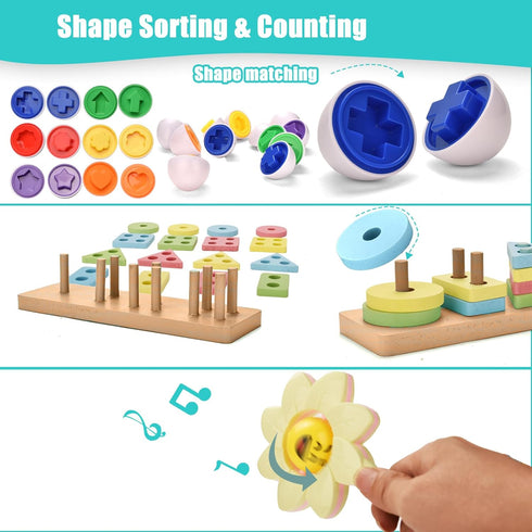 Majabike 6 12 9 1 1-3 Baby Toys to Months in Montessori Teething Toys Sorting Sensory Educational Learning Gift