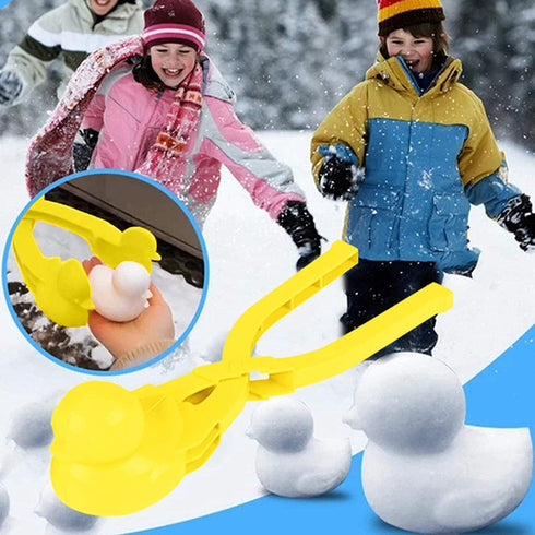 YUGYUJ Snowball Maker Tool with Handle, Cartoon Duck Snowball Maker Clip Snow Ball Toys Perfect for Kids and Adults