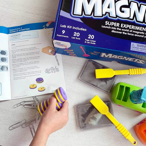 hand2mind 8-12, 9 Magnetic Science Kit for Kids Kids Science Kit with Fact-Filled Guide, Make Magnets Float and Build a