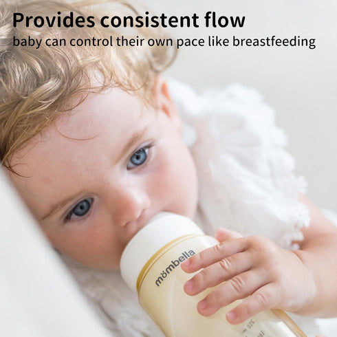 6oz, 0+ Mombella PPSU Baby Bottles Anti Colic Baby Bottle with Slow Soft Silicone Nipple, Milk Bottle for Newborn