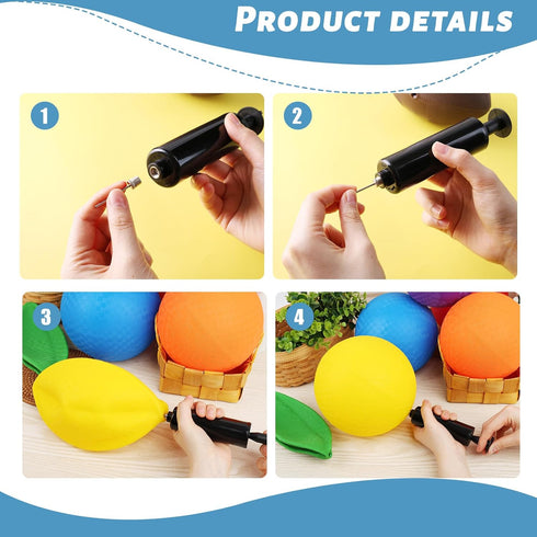 AMOR PRESENT 6PCS Playground Balls with Air Pump, 7inch Inflatable Dodge Ball, Colorful Handball for Kids Games