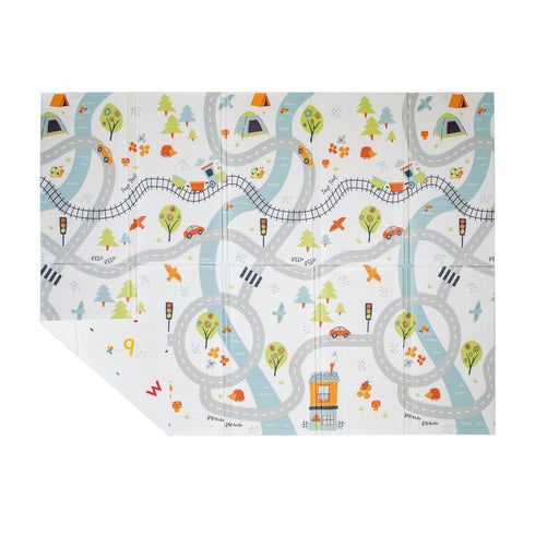 77" 58" Nuby Reversible Baby Floor Mat - Foldable and Lightweight Foam Infant Play Mat - x - Easy Storage and Travel