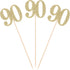 Pack of 10 Gold Glitter 90th Birthday Centerpiece Sticks, Number 90 Table Topper Age Letter Decorations