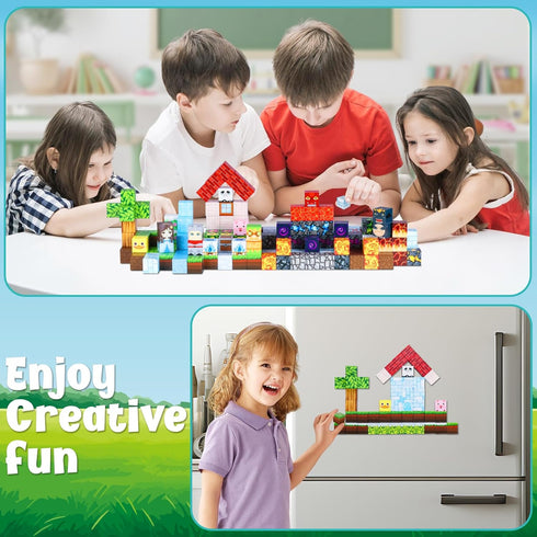 200PCS 4-8, 3 4 5 6 7 8-12 Magnetic Building Blocks, Magnet Toys Magnetic Cubes, Magnetic Blocks for Kids Ages Stacking