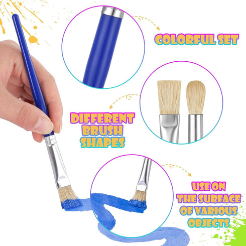 Paint Brushes for Kids, 22 Pcs Round and Flat Set, Easy Hold Toddler Paint Brushes for Acrylic Painting