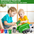 2.4Ghz Remote Control Garbage Truck Toys, 1/24 RC Garbage Truck with 4 Trash Cans, 6 Channel Waste Management, 100pcs