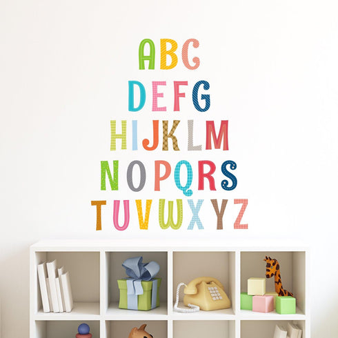 DECOWALL DS8-1701A Uppercase Alphabet ABC Letter Kids Wall Stickers - Peel and Stick Removable Wall Decals