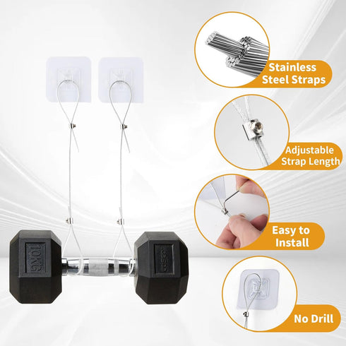 WRICHEAR 10 Packs Adjustable TV Safety Stainless Straps, No-Drill Adhesive Anti-Tip Furniture Anchors for Baby