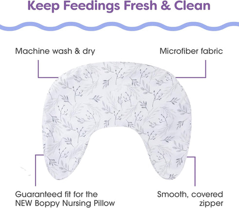 Boppy Nursing Pillow Cover - Soft, Hypoallergenic Washable Microfiber Bottle & Breastfeeding Pillow Covers (Redesigned