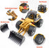 Fistone 9 Channel RC Front Loader, 4WD Alloy Shovel Loader Tractor, 2.4Ghz RC Bulldozer Toy with Lights for Kids 8-12