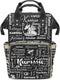 YallLocoMo Personalized Diaper Bag Backpack Name Dragon Name Lettering Monogram Grey Large Capacity