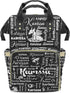 YallLocoMo Personalized Diaper Bag Backpack Name Dragon Name Lettering Monogram Grey Large Capacity