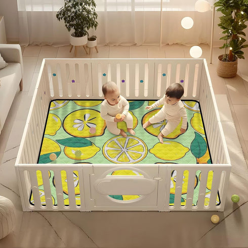 EtherSpher foldablummy 50'' 50''tapete Yellow Lemon Large Non-Slip Baby Playmat for Indoor Outdoor Waterproof Time