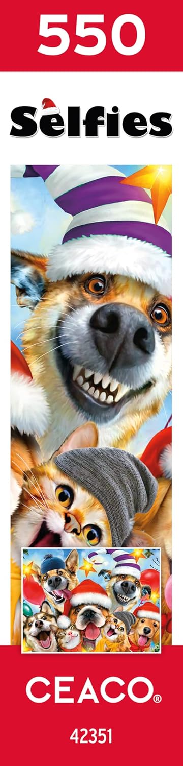 Ceaco - Selfies Christmas - Cats and Dogs - 550 Piece Jigsaw Puzzle