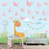 Outus 120 Pieces Pink 3D Layered Butterfly Wall Decor, Removable Stickers for Birthday Cake Decorations Crafts