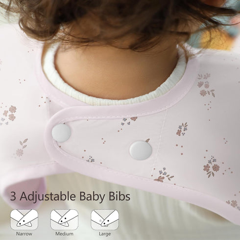 2 Pack Susurration Feeding Bibs Long Sleeve (Pink Flower)
