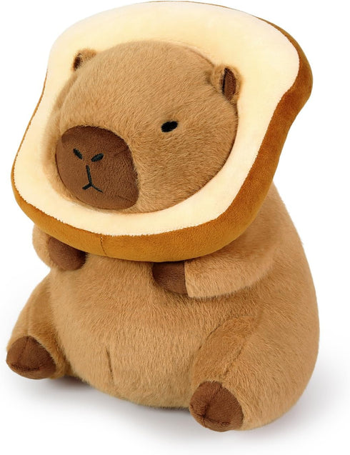 Ditucu Cute Capybara Plush Pillow, Wearable Toast Headgear Stuffed Animals Gifts for Kids 13.7 inch