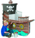 5 10" 4 8 1/2" Fun Express Ft. x Ft. Color Your Own Pirate Ship White Cardboard Playhouse - Great for School, Daycare