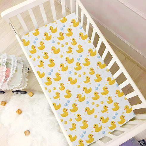 J JOYSAY Boy,39 27 Rubber Duck Bubble White Fitted Crib Sheet for Boys Girls Baby Sheets for x