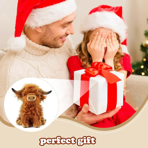 FSUGT Highland Cow Stuffed Animal Toy, Adorable Highland Cow Plush, Scottish Cow Plush Toy, Farm Animal Cattle Plush