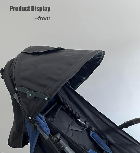 Universal Stroller Sun Shade Cover, Canopy Awning for Pushchair, Baby Buggy with Pockets & Mesh Window