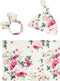 insular Swaddle Blankets Beanie Hat Headband Sets, Newborn Baby Girl Swaddle Sack,