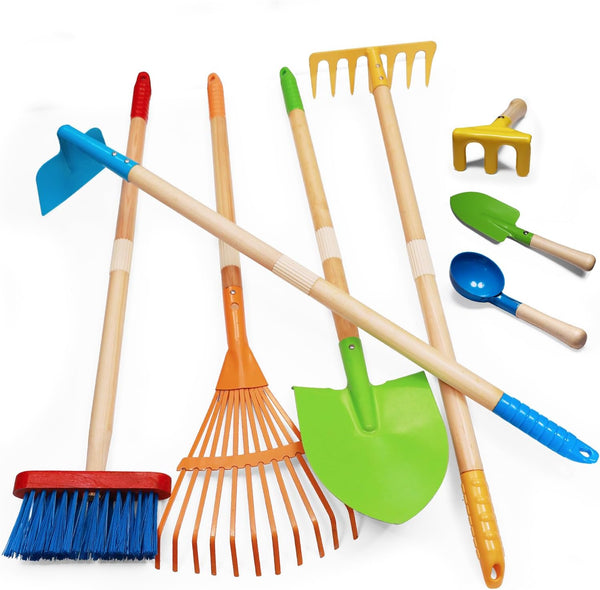 Toddler Gardening Tools, Kids Rake and Shovel Set for Digging Dirt, Children