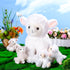 Lenwen 5 Pcs Lamb Stuffed Animal Set, 14 Inch Mommy Lamb Plush with 4 Cute Babies for Nursery Decor