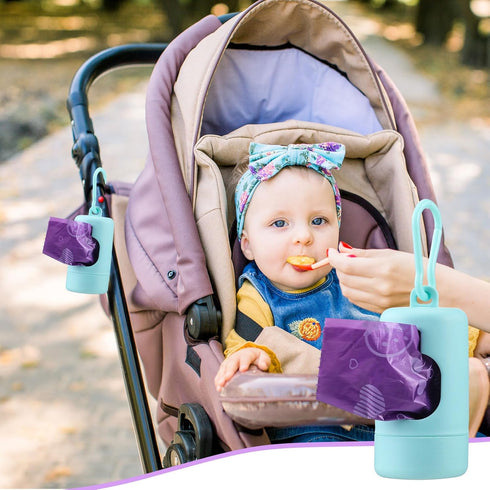 Fullhawl 15 Rolls/225 Refill Disposable Diaper Bags with Dispenser Scented Waste Baby Poop Bags Convenient and Quick
