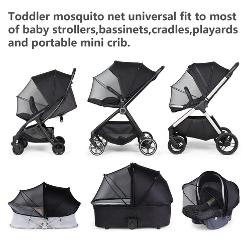 2-in-1 2-Way Beberoad Love Universal Stroller Sun Shade & Mosquito Net Baby Stroller Cover with UV Protection & Zipper