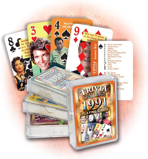 Flickback 1991 Trivia Playing Cards for Birthday