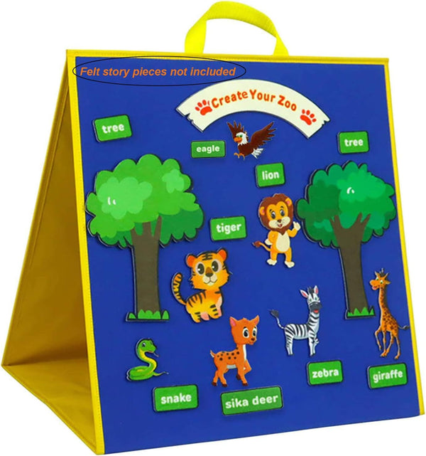 Foldable Felt Flannel Board Quiet Book for Kids, Freestanding Felt Board for Toddler Activities and Travel Play Kits