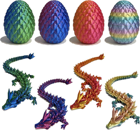 KyooteLfv 3D Printed Dragon Fidget Toy - Articulated Dragon Egg Surprise for Adults