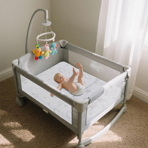 Pack 38"x26", Pack Trifold and Play Mattress N Play Mattresses with Dual Sided Soft & Firm Memory Foam Foldable