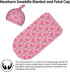 Broiteid Set Flamingo Cartoon Baby Stuff Newborn Baby Swaddle Blanket Swaddling Blanket with Beanie Soft for Unisex