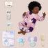 JIZHI Lifelike Reborn Baby Dolls - 17 Inch African American Soft Body Realistic Newborn Baby Doll with Gift Box