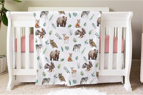 SqtmuHLuo 60x80inch Animal Baby Blanket Boys Girls Deer Bear Owl Flannel Plush Nursery Bed Blanket Newborn Swaddling